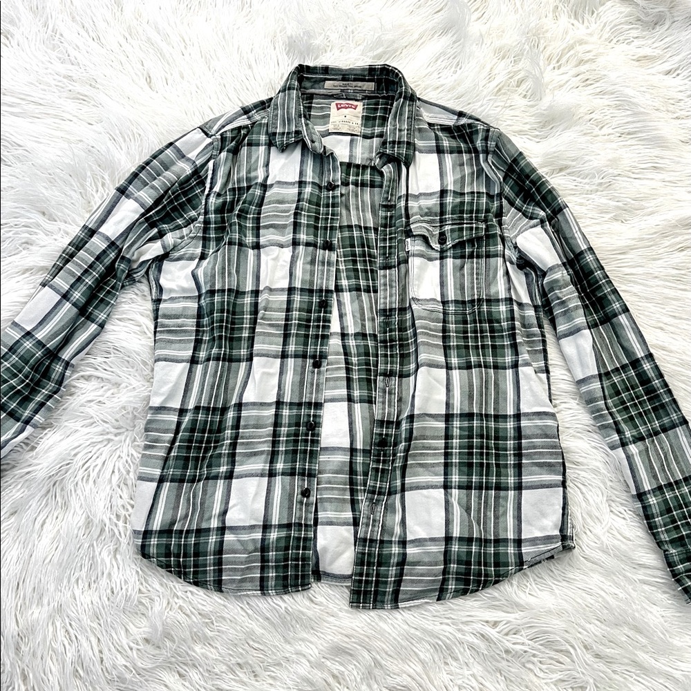 Levis Plaid Green Flannel